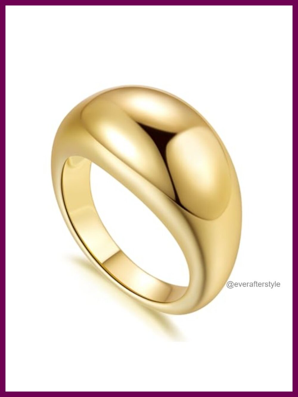 14K Gold Plated Chunky Rings Non Tarnish Statement Gold Rings for Women Men